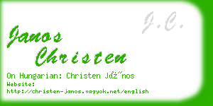 janos christen business card